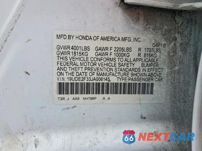Zdjęcie 12 z 12 samochodu: 2018 ACURA ILX BASE WATCH PLUS VIN:19UDE2F33JA006145 - miniatura