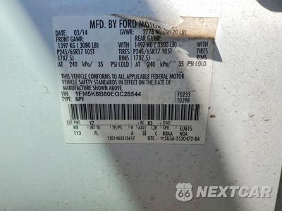 Zdjęcie 13 z 13 samochodu: 2014 FORD EXPLORER VIN:1FM5K8B80EGC28544 - miniatura