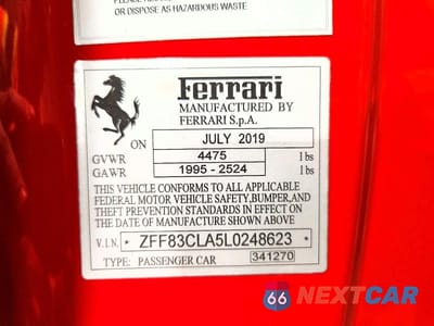 Zdjęcie 13 z 13 samochodu: 2020 FERRARI 812 SUPERFAST VIN:ZFF83CLA5L0248623 - miniatura