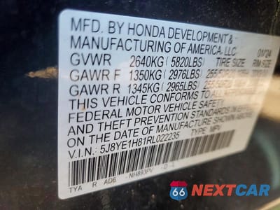 Zdjęcie 13 z 13 samochodu: 2024 ACURA MDX ADVANCE VIN:5J8YE1H81RL022235 - miniatura