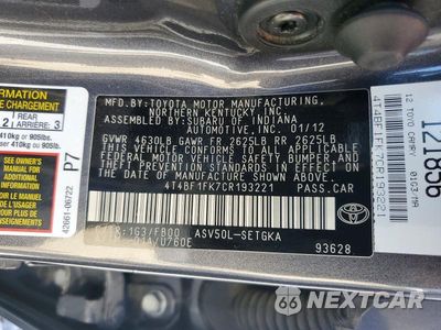 Zdjęcie 12 z 12 samochodu: 2012 TOYOTA CAMRY XLE VIN:4T4BF1FK7CR193221 - miniatura
