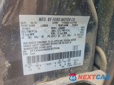 Zdjęcie 13 z 13 samochodu: 2008 FORD F450 SUPER DUTY VIN:1FTXW43R68EB77536 - miniatura