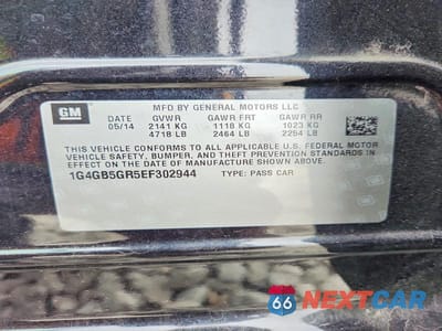 Zdjęcie 12 z 12 samochodu: 2014 BUICK LACROSSE VIN:1G4GB5GR5EF302944 - miniatura