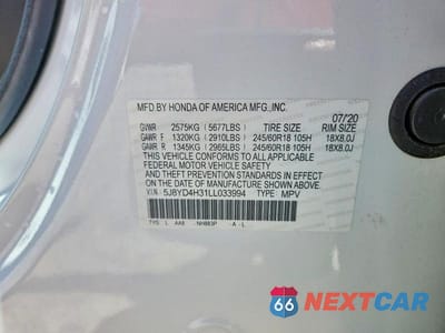Zdjęcie 13 z 13 samochodu: 2020 ACURA MDX VIN:5J8YD4H31LL033994 - miniatura