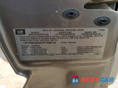 Zdjęcie 12 z 12 samochodu: 2007 GMC NEW SIERRA K3500 VIN:1GTHK33D47F169619 - miniatura