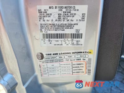 Zdjęcie 12 z 12 samochodu: 2011 FORD F150 SUPERCREW VIN:1FTFW1CF3BFC77448 - miniatura