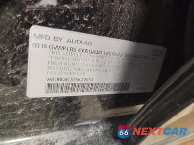 Zdjęcie 13 z 13 samochodu: 2014 AUDI A4 PREMIUM VIN:WAUBFAFL8EN037657 - miniatura