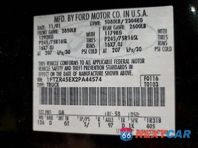 Zdjęcie 13 z 13 samochodu: 2002 FORD RANGER SUPER CAB VIN:1FTZR45EX2PA44574 - miniatura