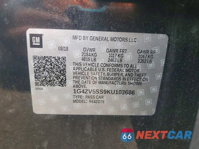 Zdjęcie 12 z 12 samochodu: 2019 BUICK LACROSSE AVENIR VIN:1G4ZV5SS9KU103686 - miniatura
