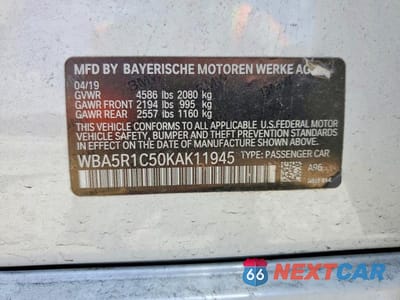 Zdjęcie 12 z 12 samochodu: 2019 BMW 330I VIN:WBA5R1C50KAK11945 - miniatura