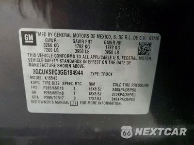 Zdjęcie 13 z 13 samochodu: 2016 CHEVROLET SILVERADO K1500 LTZ VIN:3GCUKSEC3GG194944 - miniatura
