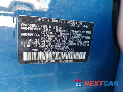 Zdjęcie 12 z 12 samochodu: 2024 SUBARU FORESTER WILDERNESS VIN:JF2SKAJC0RH527568 - miniatura