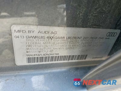 Zdjęcie 13 z 13 samochodu: 2013 AUDI A4 2.0T QUATTRO VIN:WAUFFAFL8DN048786 - miniatura
