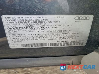 Zdjęcie 14 z 14 samochodu: 2019 AUDI Q5 PREMIUM PLUS VIN:WA1BNAFY2K2042619 - miniatura