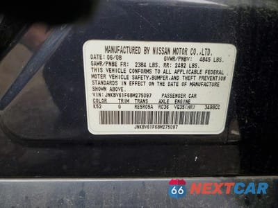 Zdjęcie 12 z 12 samochodu: 2008 INFINITI G35 X VIN:JNKBV61F68M275097 - miniatura