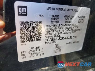 Zdjęcie 14 z 14 samochodu: 2026 CHEVROLET TRAVERSE LT VIN:1GNERGKS5TJ231758 - miniatura