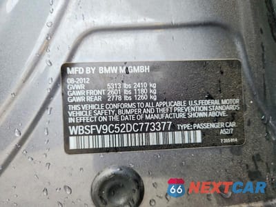 Zdjęcie 12 z 12 samochodu: 2013 BMW M5 VIN:WBSFV9C52DC773377 - miniatura