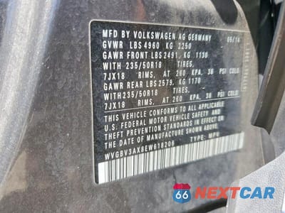 Zdjęcie 14 z 14 samochodu: 2014 VOLKSWAGEN TIGUAN S VIN:WVGBV3AX8EW618206 - miniatura