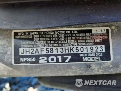 Zdjęcie 8 z 8 samochodu: 2017 HONDA NPS50 VIN:JH2AF5813HK501923 - miniatura
