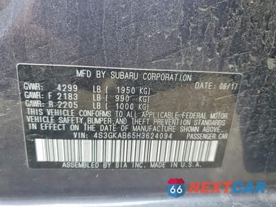 Zdjęcie 12 z 12 samochodu: 2017 SUBARU IMPREZA PREMIUM VIN:4S3GKAB65H3624094 - miniatura