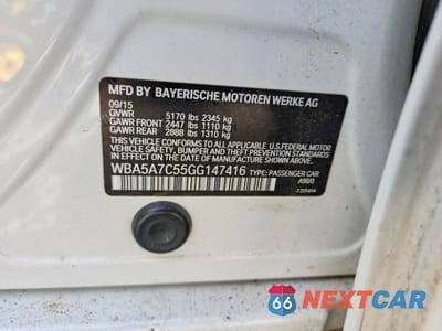 Zdjęcie 12 z 12 samochodu: 2016 BMW 528 XI VIN:WBA5A7C55GG147416 - miniatura