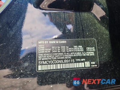 Zdjęcie 12 z 12 samochodu: 2022 BMW X6 M VIN:5YMCY0C00N9J89115 - miniatura