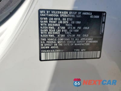 Zdjęcie 14 z 14 samochodu: 2020 VOLKSWAGEN ATLAS SE VIN:1V2LR2CAXLC505581 - miniatura