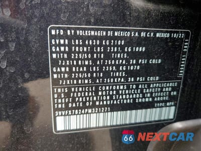 Zdjęcie 13 z 13 samochodu: 2023 VOLKSWAGEN TAOS S VIN:3VVFX7B24PM321271 - miniatura