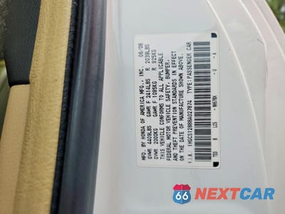 Zdjęcie 12 z 12 samochodu: 2008 HONDA ACCORD EXL VIN:1HGCS12888A027874 - miniatura