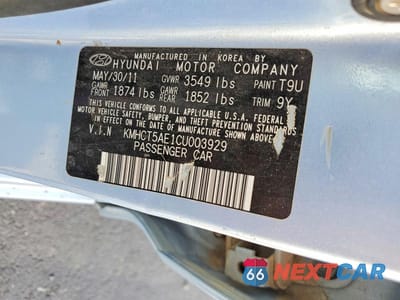 Zdjęcie 12 z 12 samochodu: 2012 HYUNDAI ACCENT GS VIN:KMHCT5AE1CU003929 - miniatura
