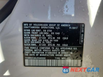 Zdjęcie 14 z 14 samochodu: 2018 VOLKSWAGEN ATLAS SEL VIN:1V2RR2CA5JC545333 - miniatura