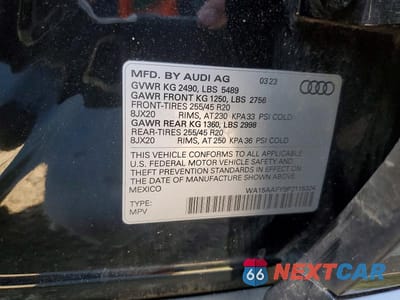 Zdjęcie 13 z 13 samochodu: 2023 AUDI Q5 SPORTBACK PRM PLS 45 VIN:WA15AAFY9P2115324 - miniatura