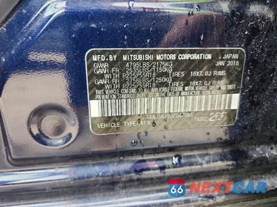 Zdjęcie 13 z 13 samochodu: 2018 MITSUBISHI OUTLANDER SE VIN:JA4AD3A38JZ047061 - miniatura