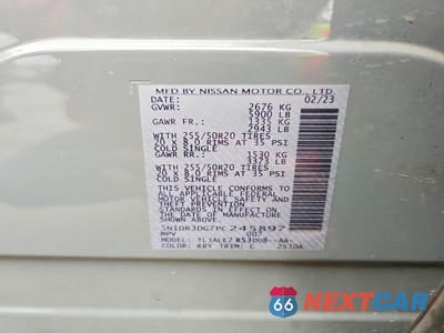 Zdjęcie 13 z 13 samochodu: 2023 NISSAN PATHFINDER PLATINUM VIN:5N1DR3DG7PC245897 - miniatura