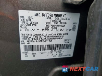 Zdjęcie 13 z 13 samochodu: 2014 FORD EDGE SEL VIN:2FMDK3J95EBA11006 - miniatura