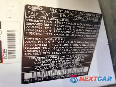 Zdjęcie 13 z 13 samochodu: 2014 LAND ROVER RANGE ROVER SPORT HSE VIN:SALWR2WF5EA328256 - miniatura