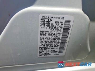 Zdjęcie 13 z 13 samochodu: 2014 NISSAN ROGUE SELECT S VIN:JN8AS5MT1EW611597 - miniatura