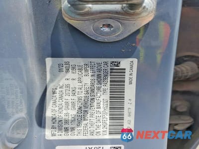 Zdjęcie 12 z 12 samochodu: 2023 HONDA CIVIC SPORT VIN:2HGFE2F58PH522327 - miniatura