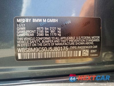 Zdjęcie 12 z 12 samochodu: 2018 BMW M3 VIN:WBS8M9C50J5J80175 - miniatura