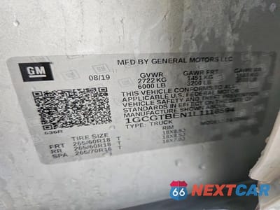 Zdjęcie 12 z 12 samochodu: 2020 CHEVROLET COLORADO VIN:1GCGTBEN1L1118594 - miniatura
