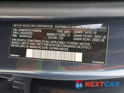 Zdjęcie 13 z 13 samochodu: 2026 VOLVO XC60 PLUS VIN:YV4M12RC6T1416816 - miniatura