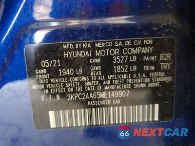 Zdjęcie 12 z 12 samochodu: 2021 HYUNDAI ACCENT SE VIN:3KPC24A65ME149907 - miniatura