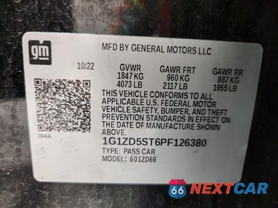 Zdjęcie 12 z 12 samochodu: 2023 CHEVROLET MALIBU 1LT VIN:1G1ZD5ST6PF126380 - miniatura