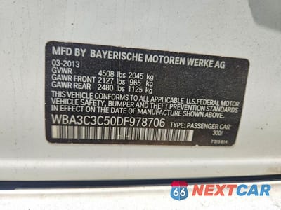 Zdjęcie 13 z 13 samochodu: 2013 BMW 320 I XDRIVE VIN:WBA3C3C50DF978706 - miniatura