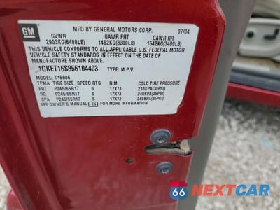 Zdjęcie 12 z 12 samochodu: 2005 GMC ENVOY XL VIN:1GKET16S856104403 - miniatura