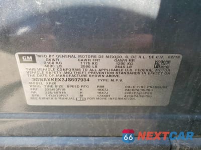 Zdjęcie 13 z 13 samochodu: 2018 CHEVROLET EQUINOX LT VIN:3GNAXKEX3JS607934 - miniatura