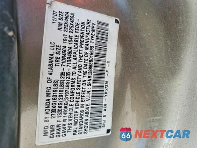 Zdjęcie 13 z 13 samochodu: 2008 HONDA ODYSSEY TOURING VIN:5FNRL38868B016985 - miniatura