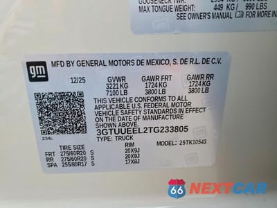 Zdjęcie 12 z 12 samochodu: 2026 GMC SIERRA K1500 AT4 VIN:3GTUUEEL2TG233805 - miniatura