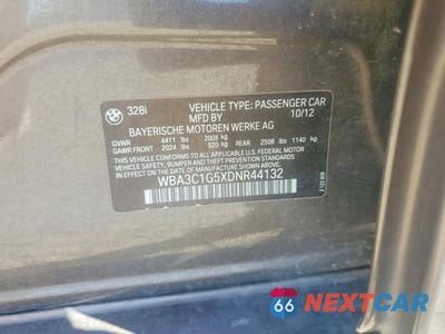 Zdjęcie 12 z 12 samochodu: 2013 BMW 328 I SULEV VIN:WBA3C1G5XDNR44132 - miniatura