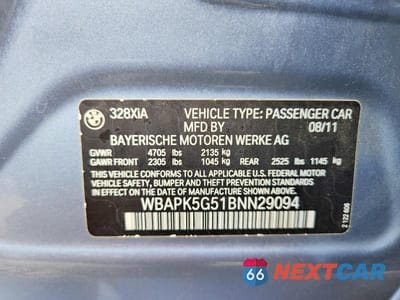Zdjęcie 13 z 13 samochodu: 2011 BMW 328 XI SULEV VIN:WBAPK5G51BNN29094 - miniatura